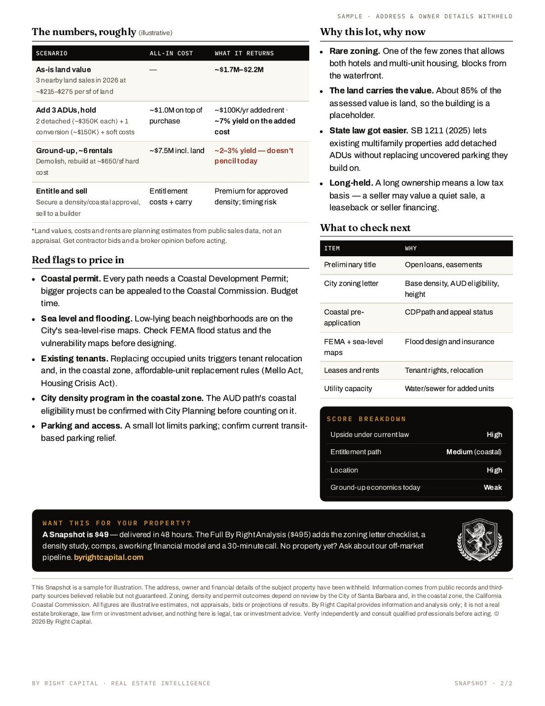 Sample By Right Snapshot, page 2: the numbers, red flags and what to check next